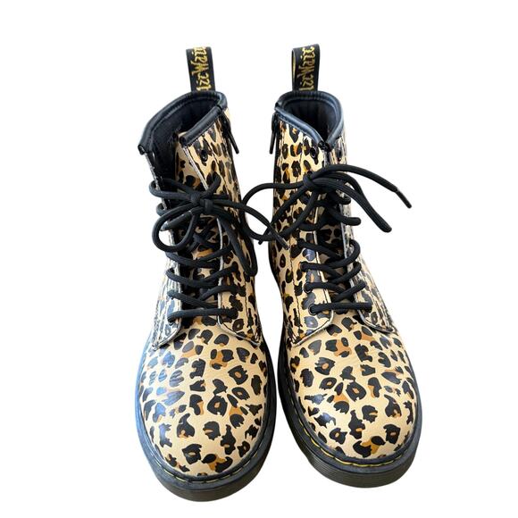 Dr. Martens 1460 Pascal Leopard Girls Combat Boots Size 3 - Picture 1 of 6